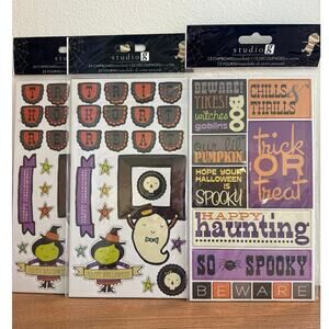 STUDIO G Lot of 3 NEW Trick or Treat Chipboard 2011